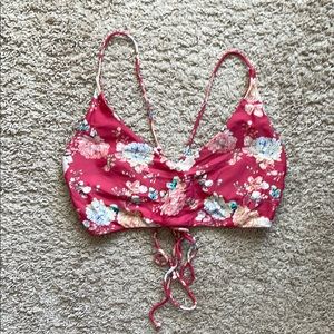 O’NEILL Red Floral Bathing Suit Top